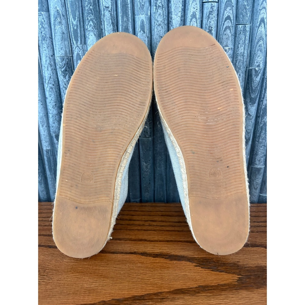 Soludos La Vie En Rose Grey Canvas Embroidered Espadrille Flats Womens 7.5 - Picture 6 of 6